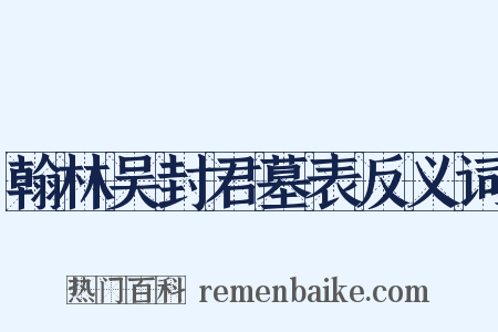 翰林吴封君墓表反义词是什么意思的图片